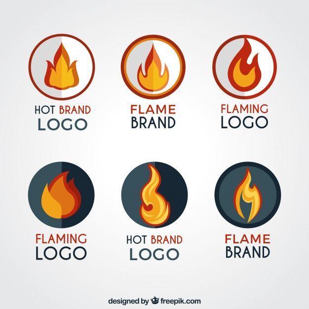 Round Brand Logo - Collection of round logos with flames Vector | Free Download