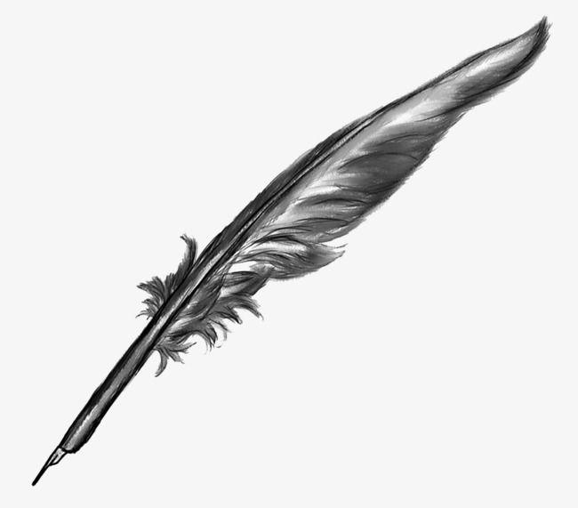 Quill in Hand Logo - Black Quill Pen, Cartoon Hand Painted, Cartoon, Pointed PNG Image