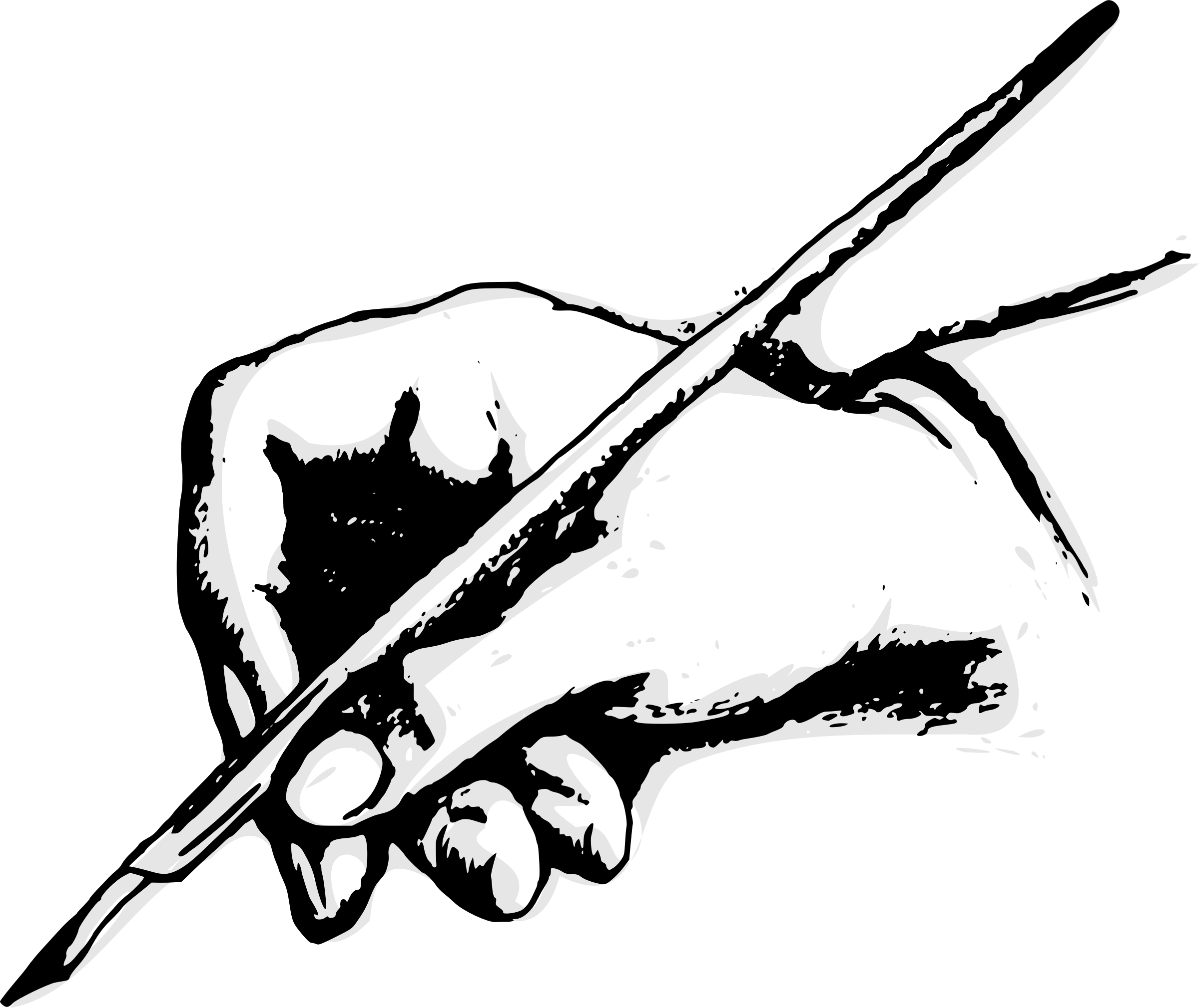Quill in Hand Logo - Clipart - Hand with Quill