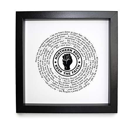 I Love You Black and White Logo - Northern Soul Vinyl Record Style Designer FRAMED PRINT.. Frank