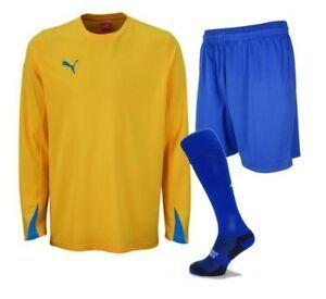 Yellow and Blue M Logo - Puma Football Team Kits Men's Yellow Gold & Blue (M To XL) X 15 Sets