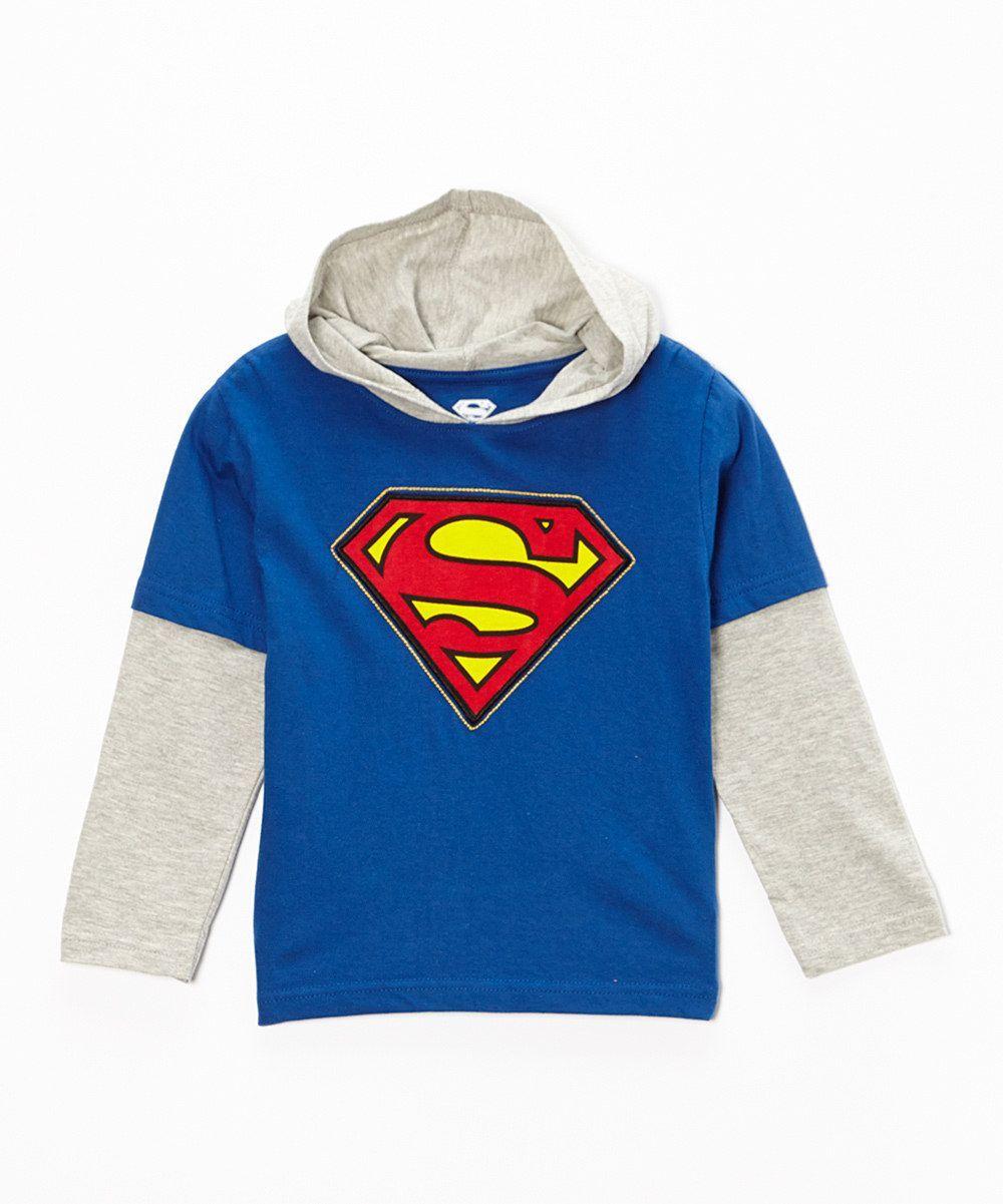 Blue and White Superman Logo - Look at this #zulilyfind! Blue & White Superman Hoodie - Toddlers by ...