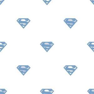 Blue and White Superman Logo - GALERIE SUPERMAN LOGO PATTERN SUPERHERO DC COMICS CHILDRENS ...