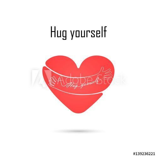 Medical Heart Logo - Hug yourself logo.Love yourself logo.Love and Heart Care icon ...