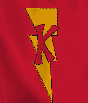 Yellow and Red K Logo - K Superhero Capes - Custom Adult and Kids Superhero Capes, Tutus ...