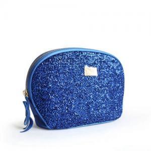 Zipper Company Logo - Custom Blue Travel Zipper Cosmetic Bags With Metal Company Logo for ...