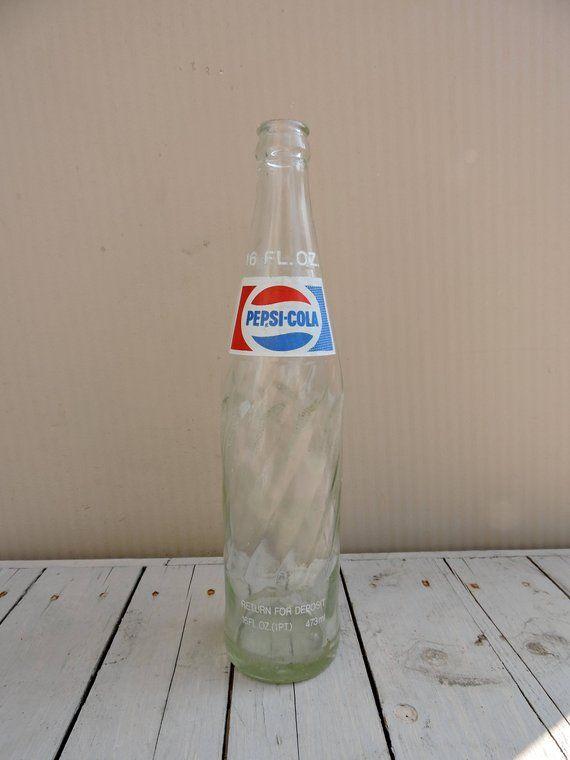 Vintage Pepsi Bottle Logo - Vintage Pepsi Cola Bottle One Pint Pepsi Bottle | Etsy
