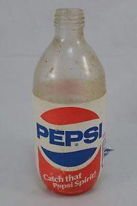 Vintage Pepsi Bottle Logo - Vintage 1980s Pepsi 16 oz. Bottle w/ Foam Label Catch That Pepsi ...