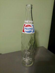 Vintage Pepsi Bottle Logo - Vintage Pepsi Cola Glass Bottle Color One Pint twisted 16 oz Return