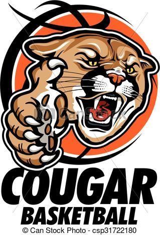 Cougar Basketball Logo - Vector basketball illustration, royalty free