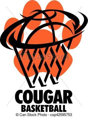 Cougar Basketball Logo - Vector - cougar basketball - stock illustration, royalty free ...