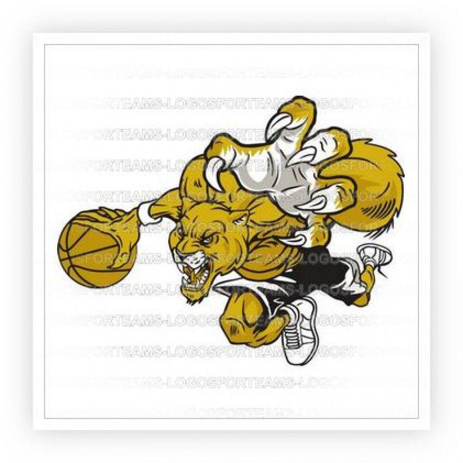 Cougar Basketball Logo - Mascot Logo Part of a Cougar Basketball Player In Color