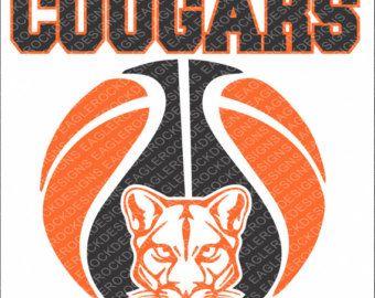 Cougar Basketball Logo - Cougar basketball | Etsy
