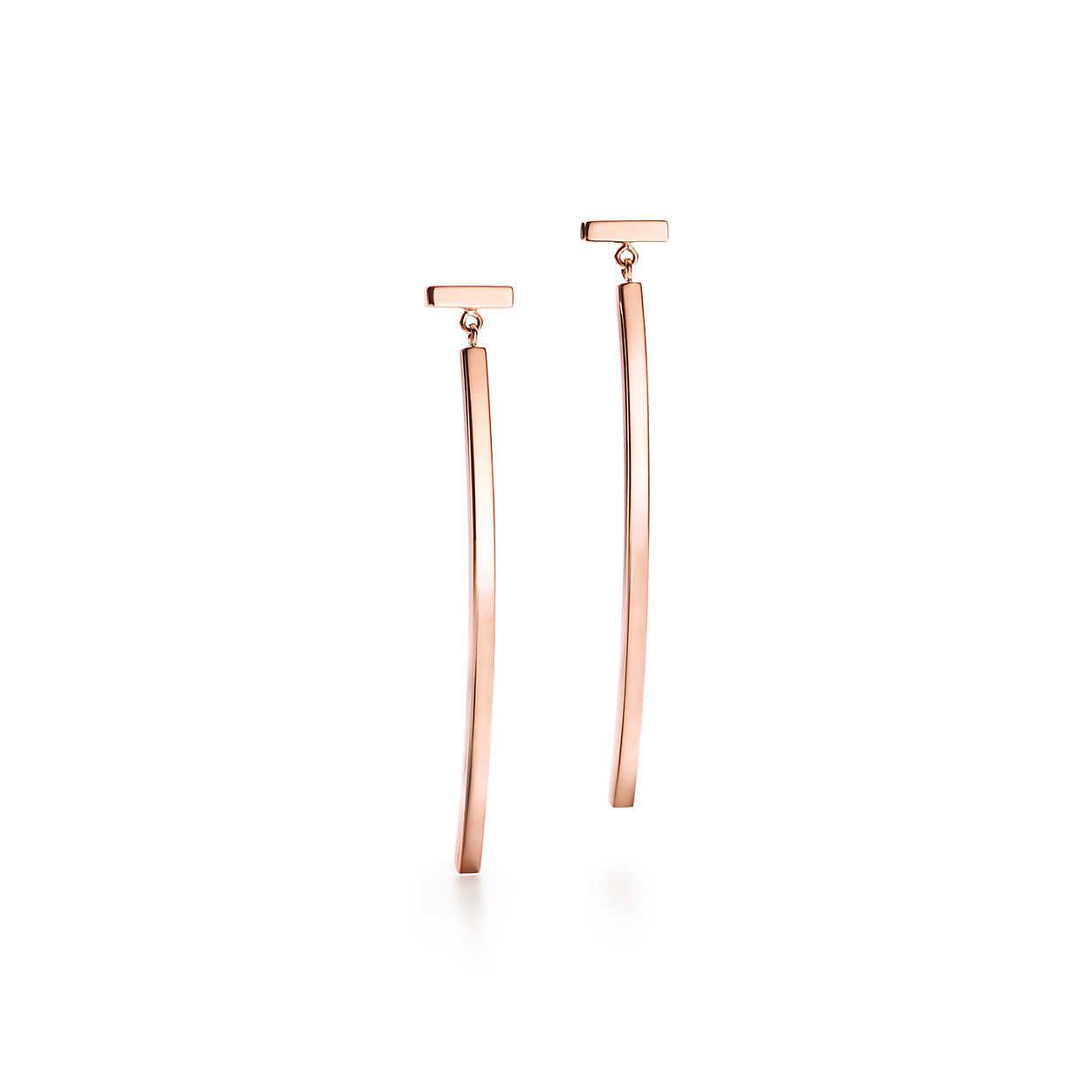 Tiffany and Co Logo - Tiffany T wire bar earrings in 18ct rose gold. | Tiffany & Co.