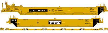 TTX Chicago Logo - Athearn HO 98913 Maxi I Well Cars, TTX (Late Black Logo)