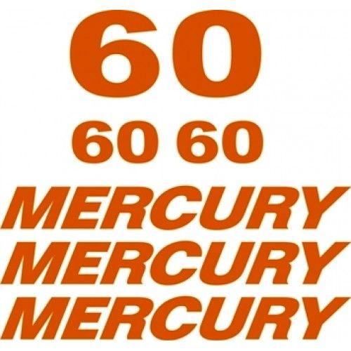 Mercury Boat Logo - Mercury 60 HP Outboard Boat Logo Vinyl Graphics Decal GraphicsMaxx.com