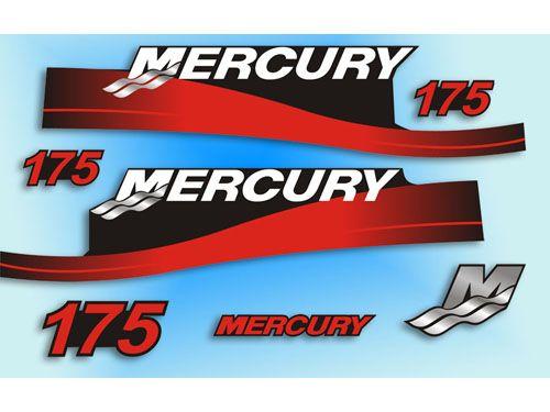 Mercury Boat Logo - Product: 175hp Mercury outboard motor cowl boat decals graphics