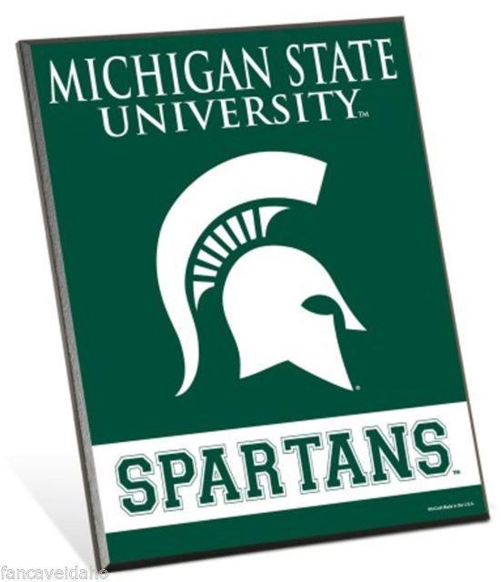 Michigan State Spartans Logo - Michigan State Spartans Logo Premium 8 X 10 Solid Wood Easel Sign