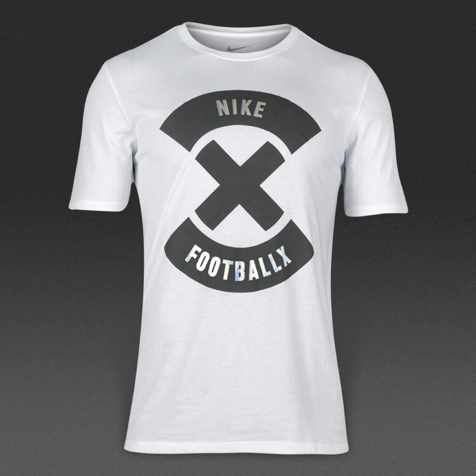 Black and White Nike Football Logo - Nike Football X Logo Tee - Mens Clothing - T-Shirts - White