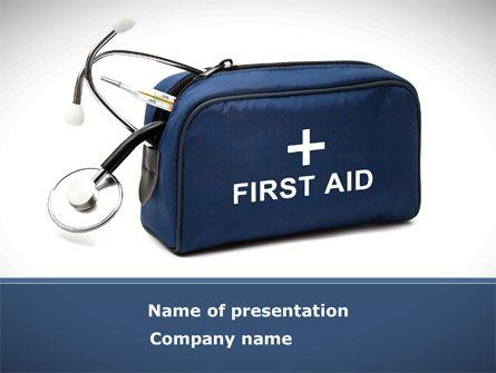 Open Blue Box Company Logo - First Aid Kit Blue Box PowerPoint Template, Backgrounds | 08569 ...