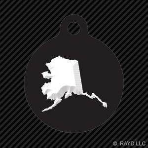 Colorful Alaska Logo - Alaska Shaped Keychain Round with Tab dog engraved many colors AK
