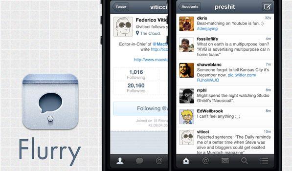 iPhone Twitter App Logo - Flurry — A Simple Twitter App with an Elegant UI • Beautiful Pixels
