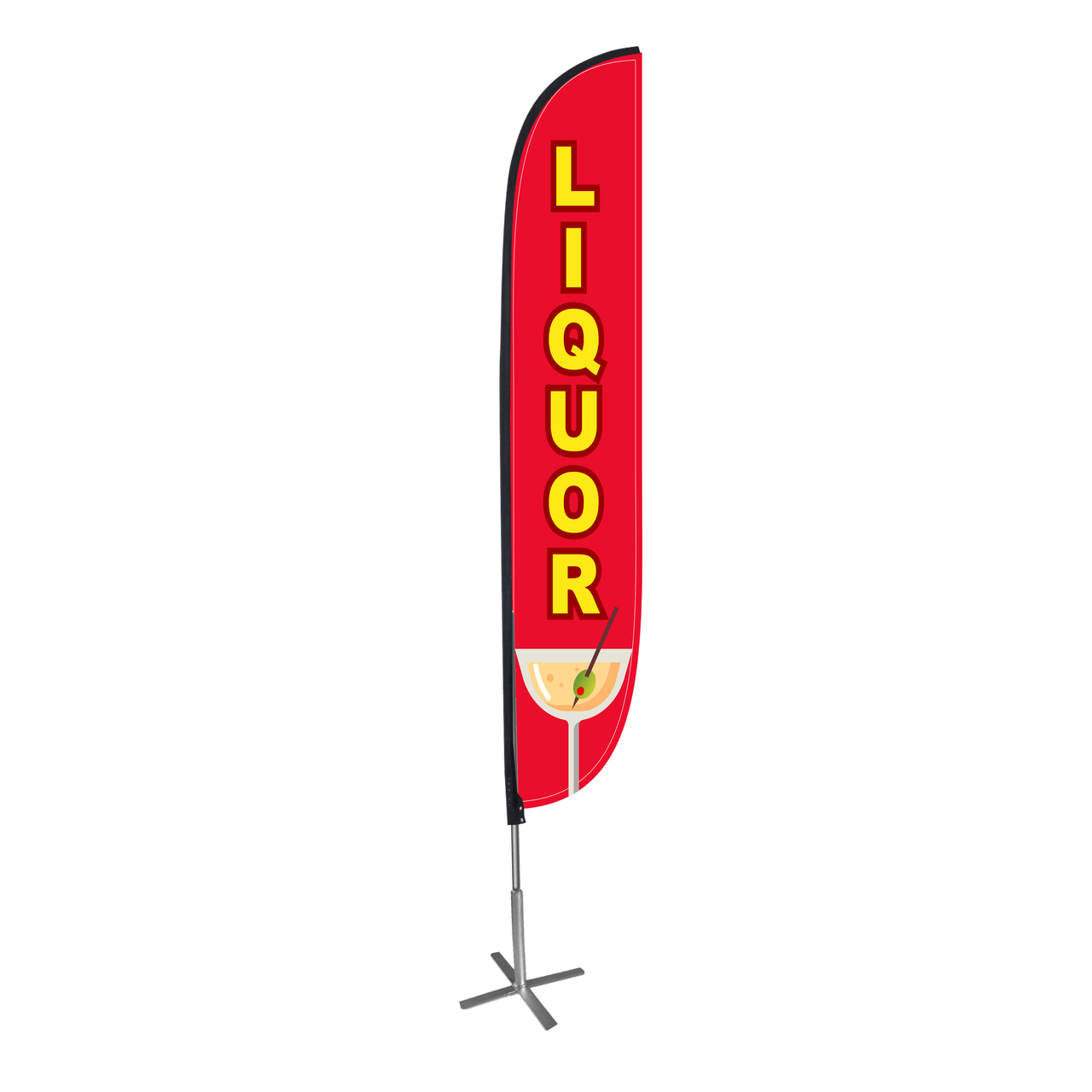 Red with Yellow Banner 1783 Logo - Food Service and Restaurant Feather Flags