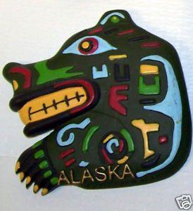 Colorful Alaska Logo - Alaska Magnet tribal art bear - Totemic bear Colorful Alaska ...
