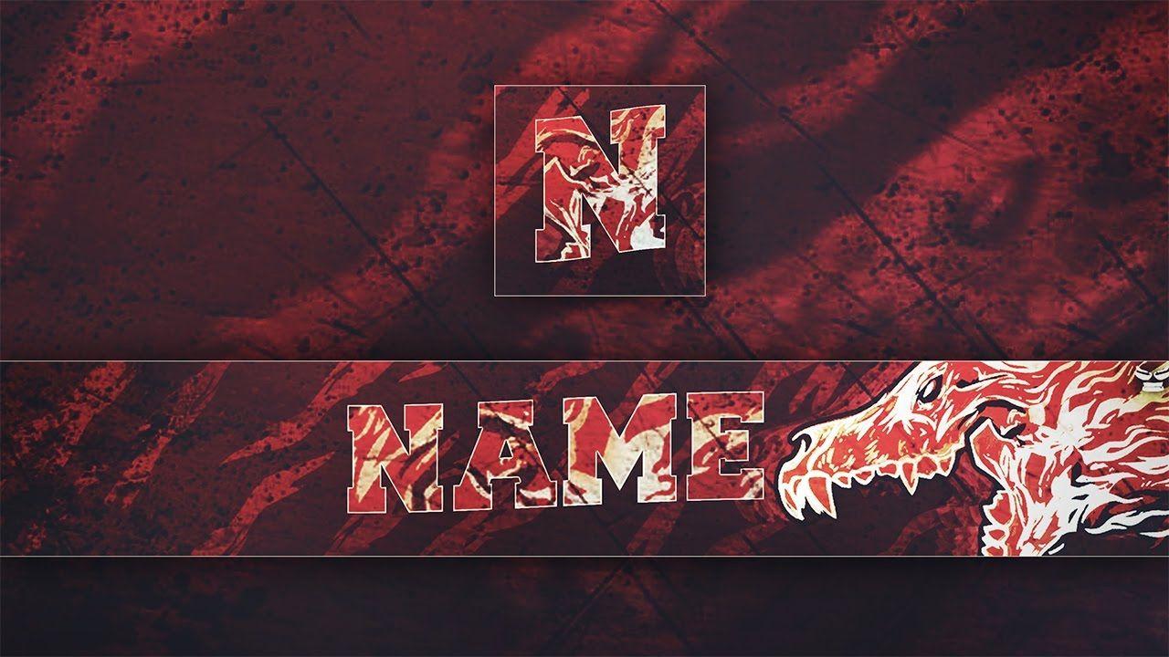 Red with Yellow Banner 1783 Logo - Howl Banner & Avatar Youtube Template [FREE Download] FOR 800!SUBS ...