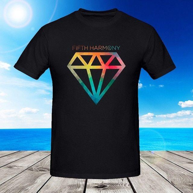 Color Diamond Logo - Men T shirt Fifth Harmony Color Diamond Logo Fashion Black fortnite