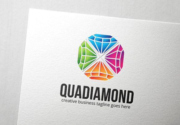 Color Diamond Logo - Quad Diamond Logo Logo Templates Creative Market