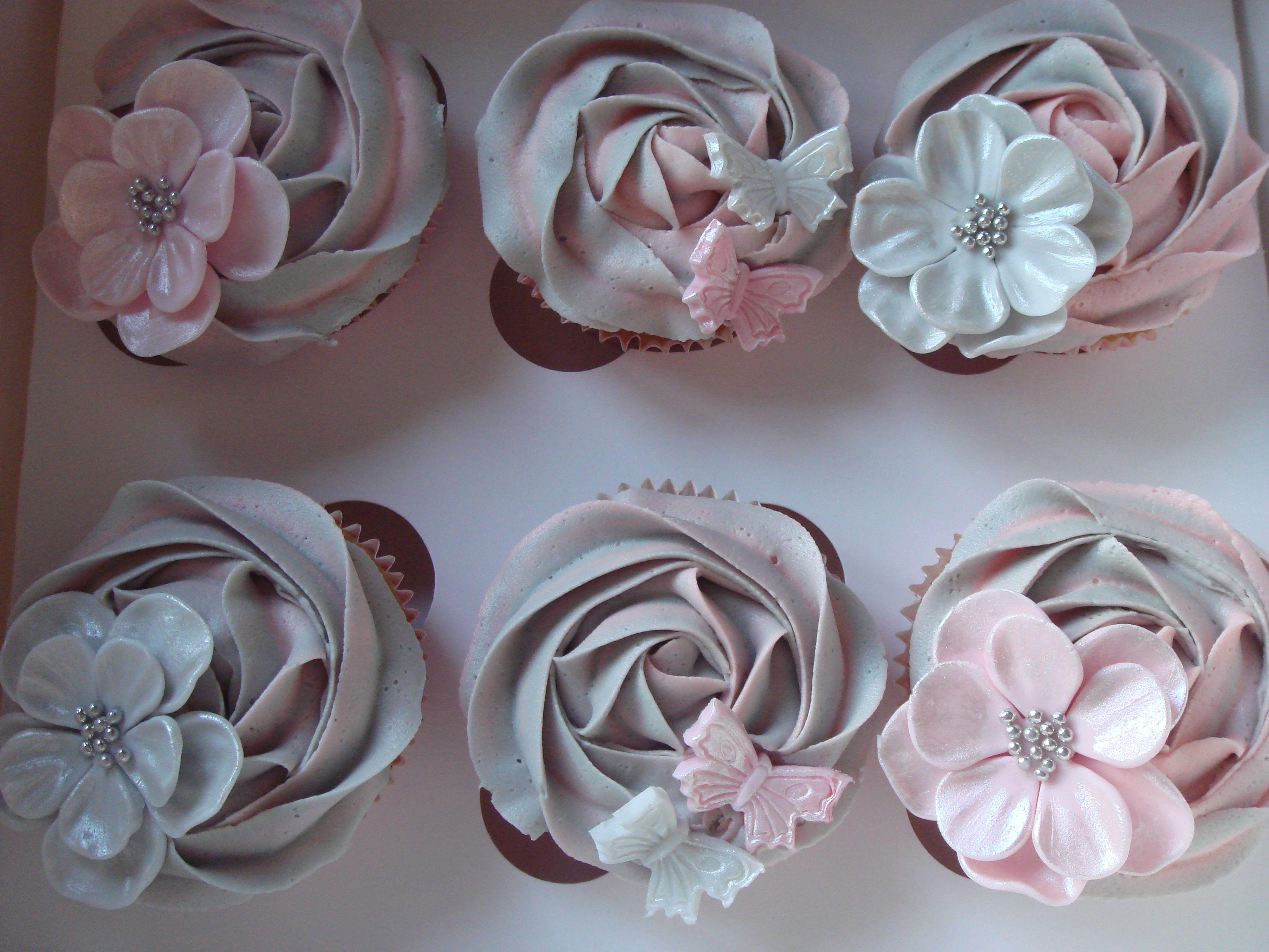 Gray and Pink Cupcake Logo - Pink and soft grey cupcakes. Cupcakes. Cupcakes, Cake, Cupcake cakes