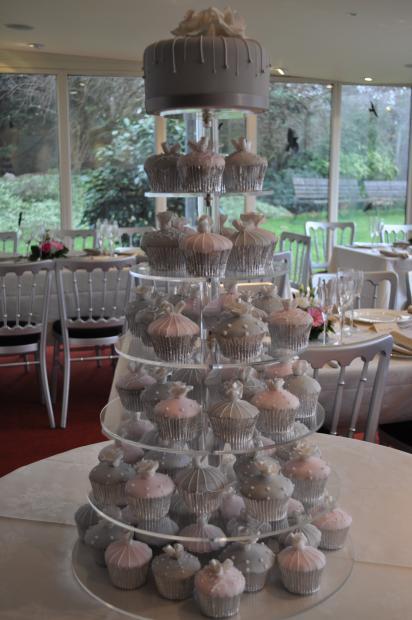 Gray and Pink Cupcake Logo - Silver and Pink Cupcake Tower | Cake Magic