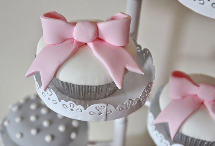 Gray and Pink Cupcake Logo - Kara's Party Ideas Pink & Gray Baby Shower {Ideas, Decor, Favors