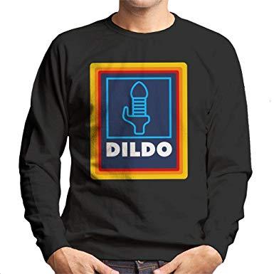 Aldi Logo - Coto7 Dildo Naughty Aldi Logo Men's Sweatshirt: Amazon.co.uk: Clothing