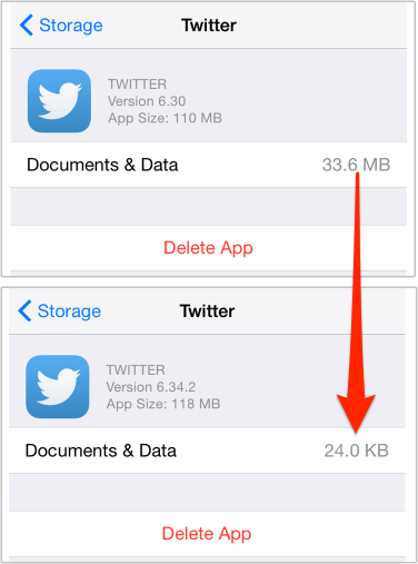 iPhone Twitter App Logo - Clean Documents and Data in iPhone Twitter App. Techie Stuff
