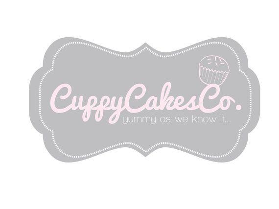 Gray and Pink Cupcake Logo - Baking Logo, Custom Logo, Premade Logo, Logo Design, Cupcake Logo ...