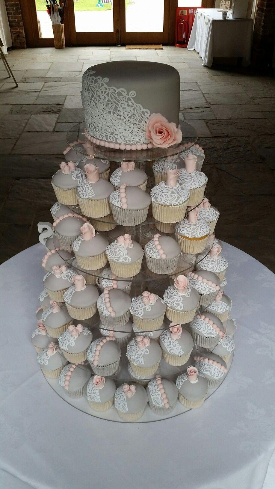 Gray and Pink Cupcake Logo - Dusky Pink and Grey Wedding Cupcakes | Cupcakes | Pinterest ...