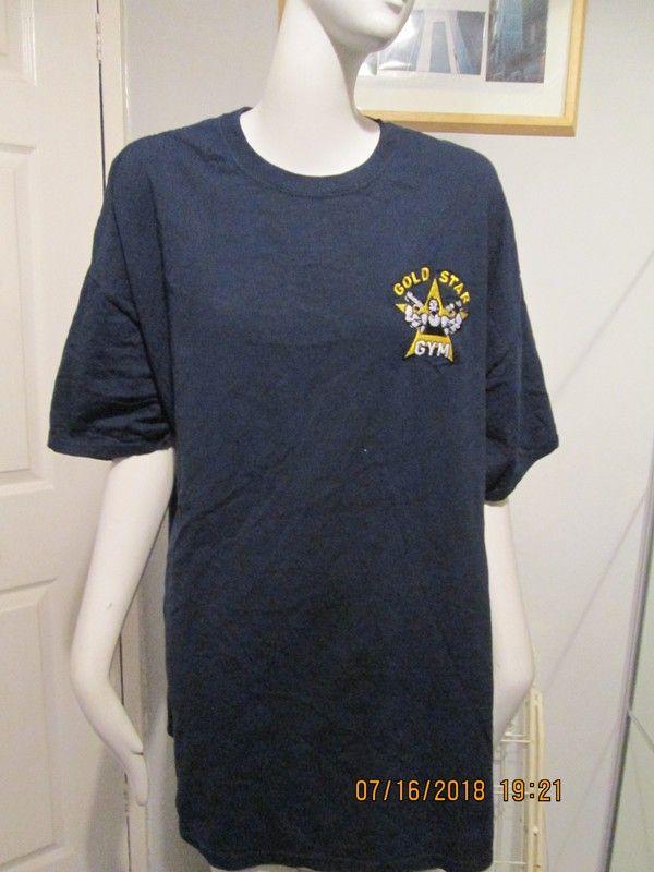 Blue and Gold Star Logo - Gildan Blue, Gold Star Gym, Logo, T- Shirt size xxl