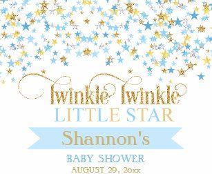 Blue and Gold Star Logo - Blue Boy Baby Shower Gold Stickers & Labels | Zazzle UK