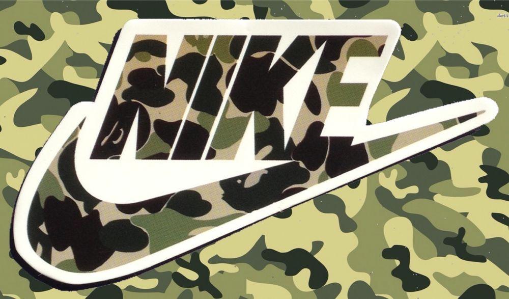 Camouflage Nike Logo - Nike Camouflage Logo Vinyl Sticker Camo Logo Skateboard Car Bumper ...