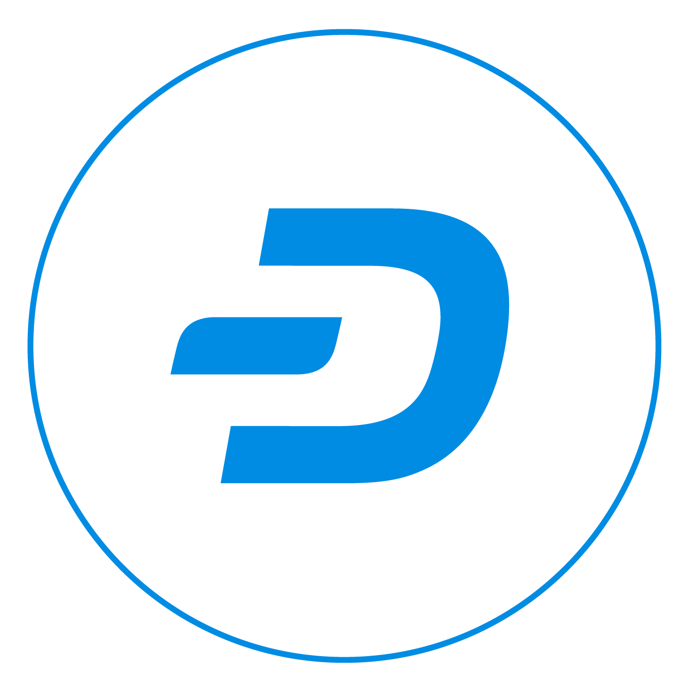 White Circle Logo - Dash Official Website. Dash Crypto Currency