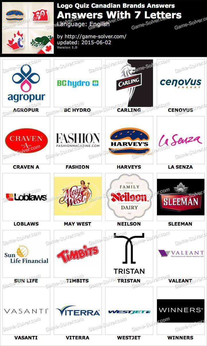 7 Letter Logo - Logo Quiz Canadian Brands with 7 Letters. Fun. Logos, Lettering