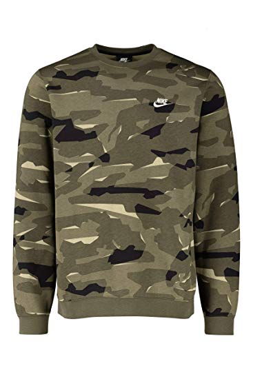 Camouflage Nike Logo - Nike Sportswear Club Camo Crewneck at Amazon Men's Clothing store: