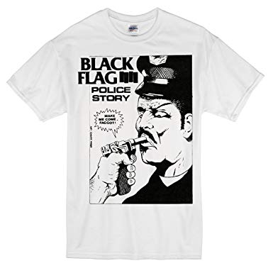 Cool Black and White Logo - THOMAS VINTAGE COOL The Black Flag Police Story Song Logo Unisex
