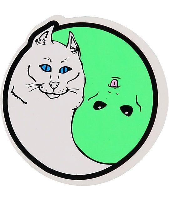 Ripndip Alien Logo - RIPNDIP Nermal Yang Sticker