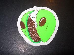 Ripndip Alien Logo - RIPNDIP Skate Sticker NERMAL ALIEN HEAD 2.5X2.5