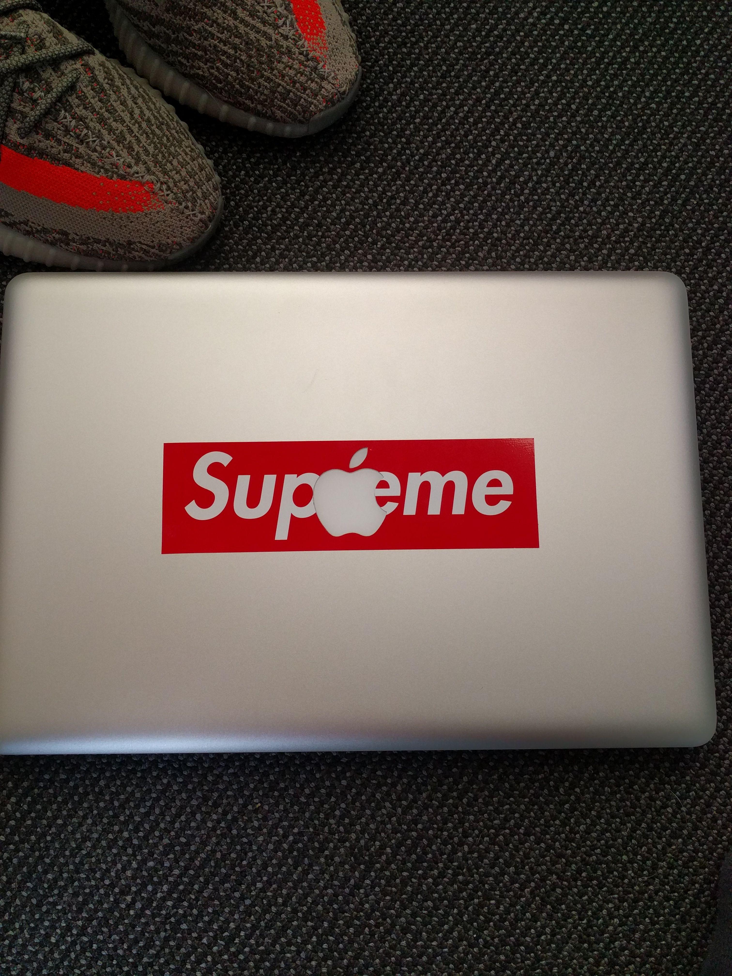 Supreme Apple Logo - Put my supreme sticker to use