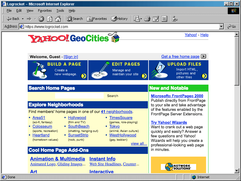 Old Internet Logo - 20 web design relics of the old internet – LogRocket