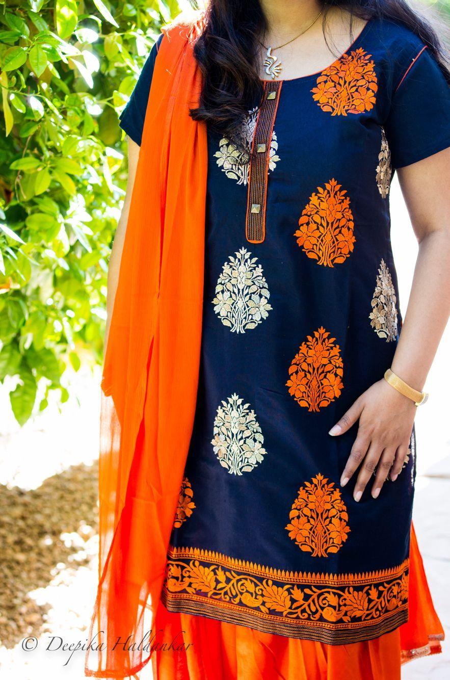 Orange and Blue Indian Logo - Orange and blue indian dress #salwarkameez #patiyala | Indian kurtis ...